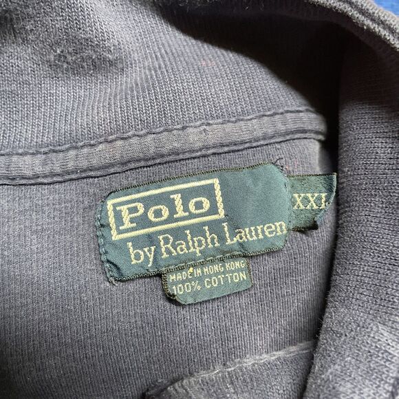 Vintage Y2K Polo Ralph Lauren Men's Navy Blue Pullover Quarter Zip Size XXL - Picture 10 of 10